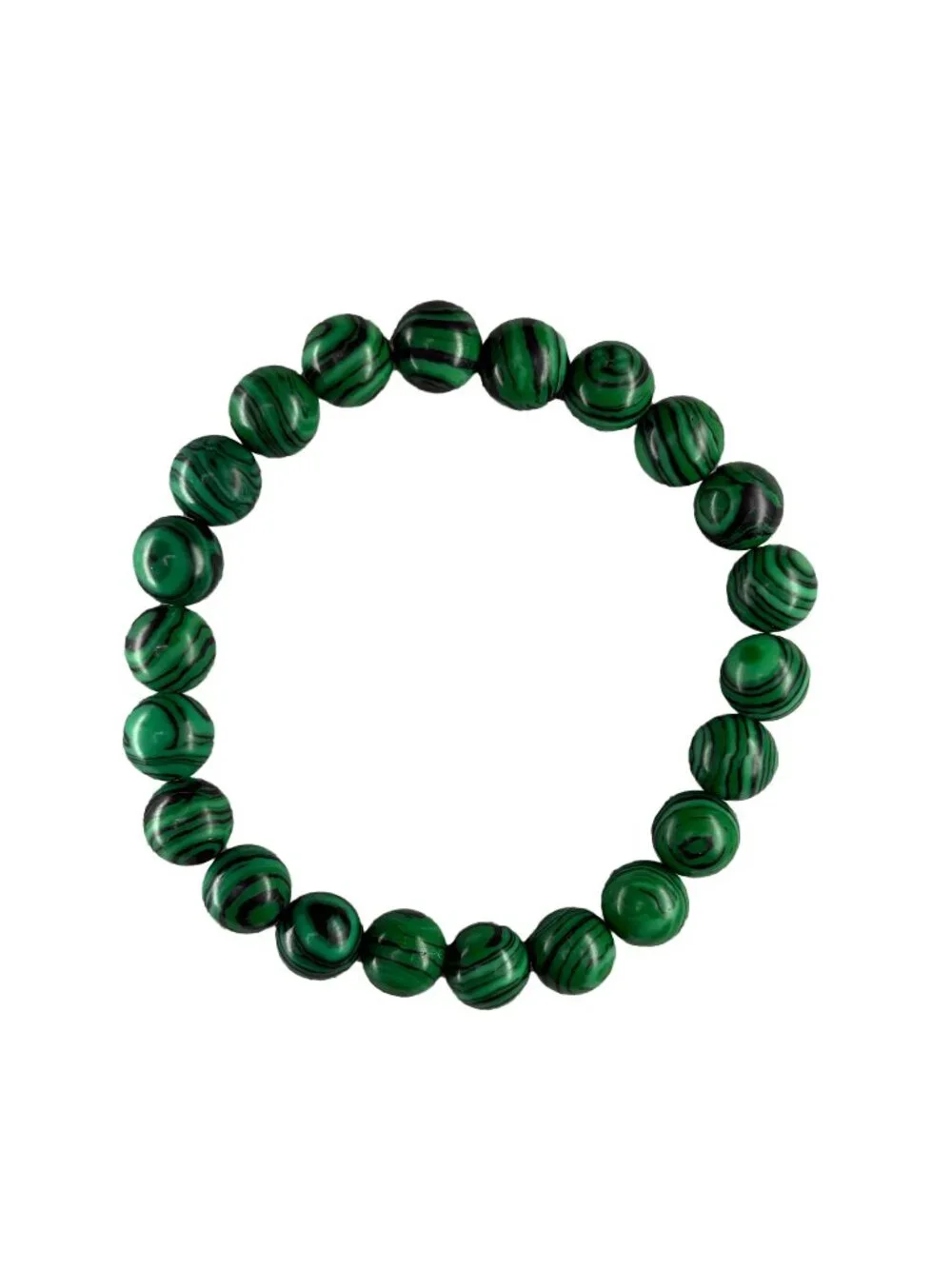 8mm Natural Green Malachite Bead Bracelet Genuine Crystal Gemstone Custom Size